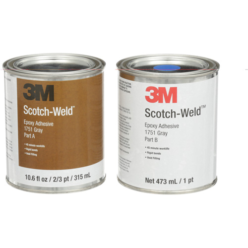 Scotch-Weld Adhesive, 16 fl. Oz., Tube, Two-Part, Grey Helyx Safety & Industrial Supplies