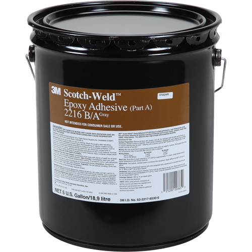 Scotch-Weld Adhesive, 5 gal., Pail, Two-Part, Grey Helyx Safety & Industrial Supplies