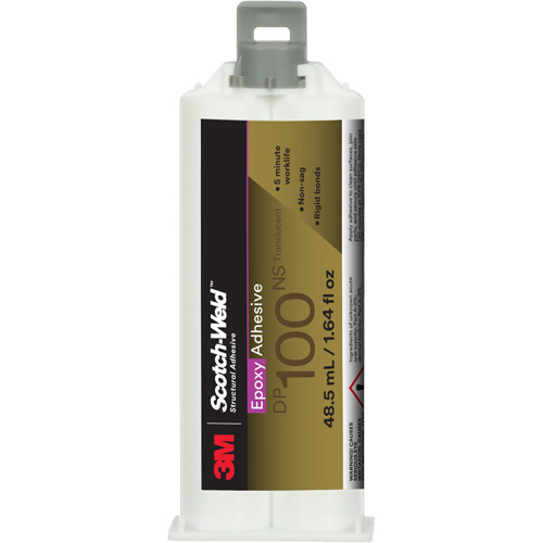 Adh&eacute;sif Scotch-Weld, 1,64 liq. oz., Cartouche, Deux composants, Translucide Helyx Safety & Industrial Supplies