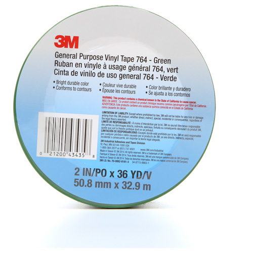 Ruban en vinyle pour travaux g&eacute;n&eacute;raux 764, 50,8 mm (2") la x 32,9 m (108') lo, 5 mils, Vert Helyx Safety & Industrial Supplies