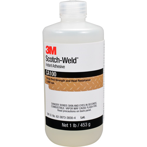 Scotch-Weld Instant Adhesive CA100, Off-White, Bottle, 1 lbs. Helyx Safety & Industrial Supplies