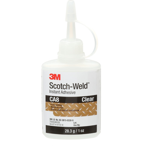 Scotch-Weld Instant Adhesive CA8, Clear, Bottle, 1 oz. Helyx Safety & Industrial Supplies