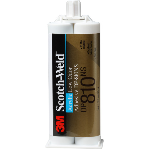 Adh&eacute;sif acrylique &agrave; faible odeur Scotch-Weld, Deux composants, Cartouche double, 1,7 oz, Blanc Helyx Safety & Industrial Supplies