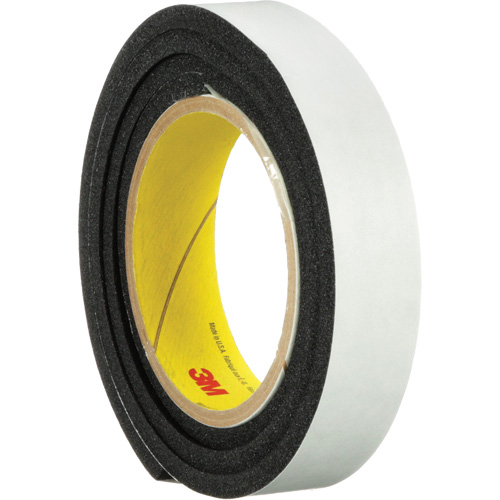 Ruban en mousse de vinyle 4714, 25,4 mm (1") la x 16,5 m (54') lo, 250 mils, Noir Helyx Safety & Industrial Supplies