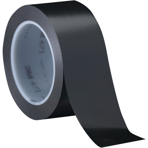 471 Vinyl Tape, 76 mm (3") W x 32.9 m (108') L, 5.2 mils, Black Helyx Safety & Industrial Supplies