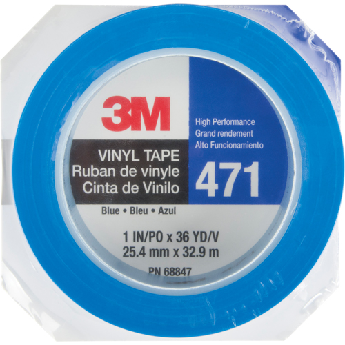 Ruban en vinyle 471, 25,4 mm (1") la x 32,9 m (108') lo, 5,3 mils, Bleu Helyx Safety & Industrial Supplies