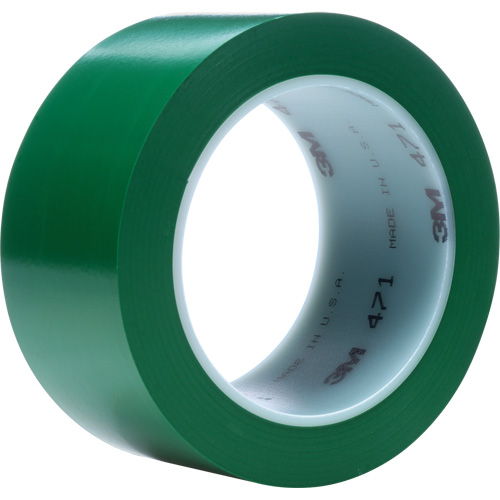 Ruban en vinyle 471, 76 mm (3") la x 32,9 m (108') lo, 5,3 mils, Vert Helyx Safety & Industrial Supplies