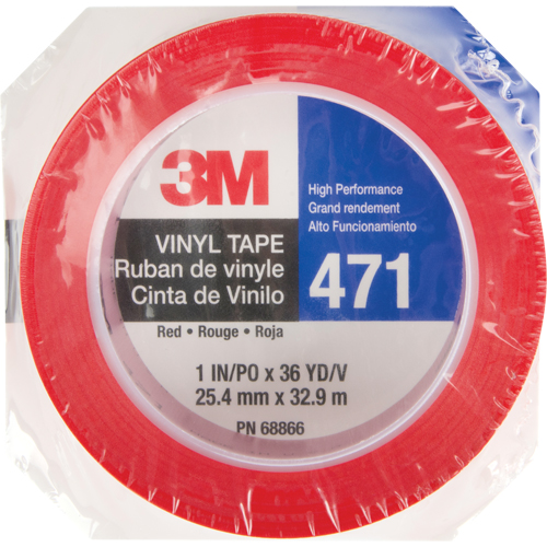 Ruban en vinyle 471, 25,4 mm (1") la x 32,9 m (108') lo, 5,3 mils, Rouge Helyx Safety & Industrial Supplies
