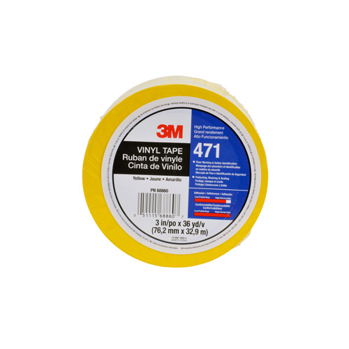 Ruban en vinyle 471, 12 mm (1/2") la x 32,9 m (108') lo, 5,2 mils, Jaune Helyx Safety & Industrial Supplies