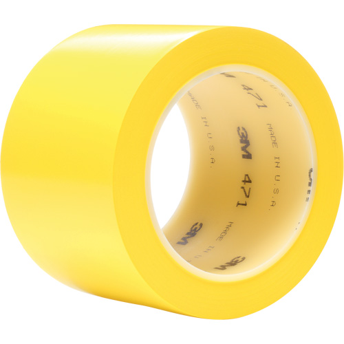 471 Vinyl Tape, 76.2 mm (3") W x 32.9 m (108') L, 5.2 mils, Yellow Helyx Safety & Industrial Supplies