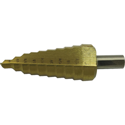 Foret &eacute;tag&eacute; &agrave; 9 &eacute;tages de qualit&eacute; sup&eacute;rieure Jet-Kut, 1/4" - 3/4", Incr&eacute;ments de 1/16", Acier rapide Helyx Safety & Industrial Supplies