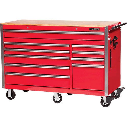 PRC5610 Armoire &agrave; rouleaux s&eacute;rie Pro, 10 tiroirs, 55-9/10" la x 24-1/10" p x 39-7/10" h, Rouge Helyx Safety & Industrial Supplies