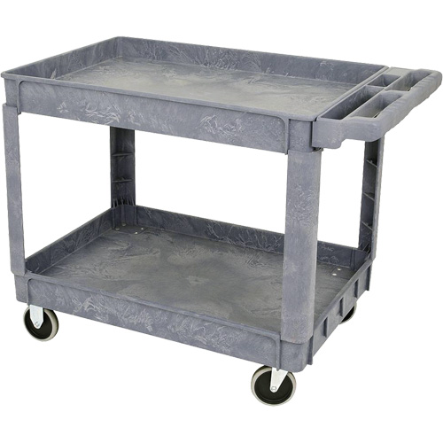 JPTC-3624 Chariot d'atelier robuste en polypropyl&egrave;ne, 2 niveaux, 46" la x 25-1/2" p x 33-1/4" h, 500 lb Cap Helyx Safety & Industrial Supplies