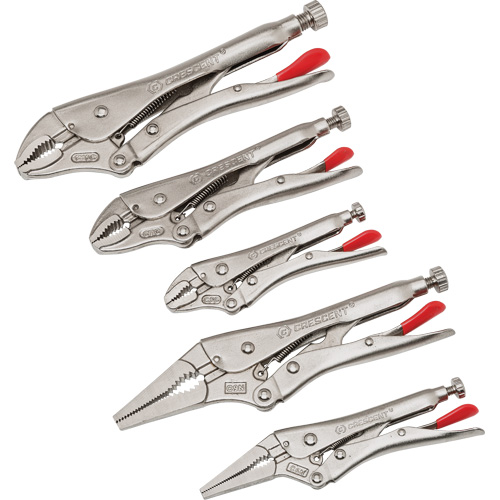 5-Piece Curved & Long Nose Locking Plier Set, 14-1/2" L Helyx Safety & Industrial Supplies