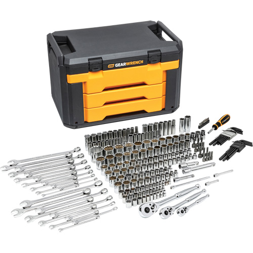 Jeu d'outils pour m&eacute;canicien dans un coffre de rangement &agrave; trois tiroirs Helyx Safety & Industrial Supplies