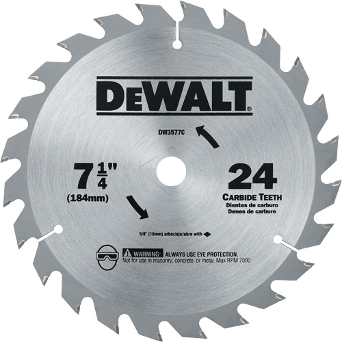 Carbide Circular Saw Blade, 7-1/4", 24 Teeth Helyx Safety & Industrial Supplies