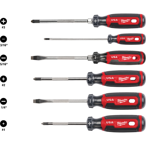 Cushion Grip Screwdriver Set, 6 Pcs. Helyx Safety & Industrial Supplies