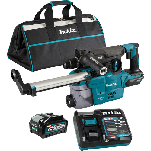 XGT Brushless Cordless SDS-Plus Rotary Hammer with DX10 Dust Extraction Attachment, 40 V, 1-3/16", 3 ft-lbs, 0-840 RPM Helyx Safety & Industrial Supplies