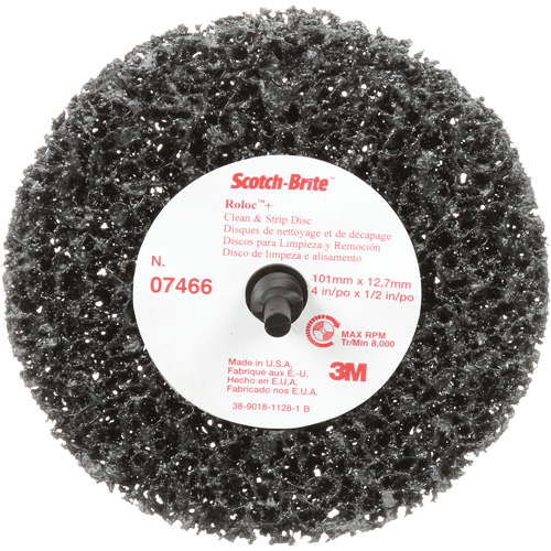 Disque de nettoyage et de d&eacute;capage Clean and Strip Roloc Scotch-Brite, 4" dia., Grain Extra grossier, Carbure de silicium Helyx Safety & Industrial Supplies