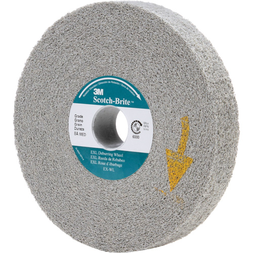 Meules d'&eacute;barbage EXL Scotch-Brite, 6" x 1", Arbre de 1", Oxyde d'aluminium Helyx Safety & Industrial Supplies