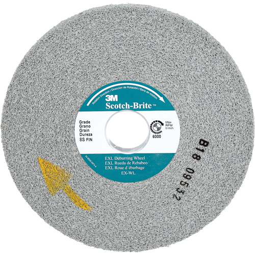 Meule d'&eacute;barbage EXL Scotch-Brite, 6" x 1/2", Arbre de 1", Oxyde d'aluminium Helyx Safety & Industrial Supplies