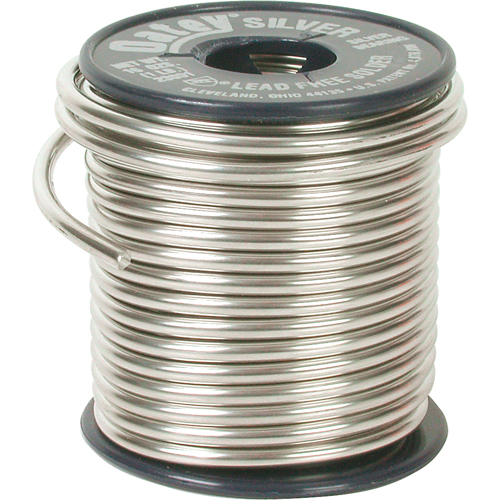 Plumbing Solder, Lead-Free, 60-100% Tin 1-5% Bismuth 1-5% Copper 1-5% Silver, Solid Core, 0.117" Dia. Helyx Safety & Industrial Supplies