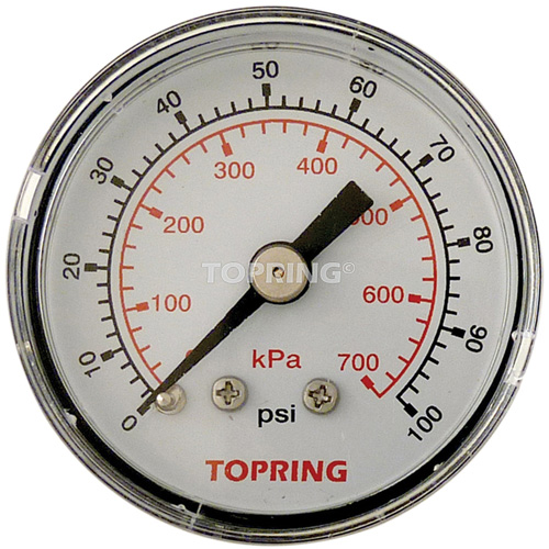 Pressure Gauge, 1-1/2" , 0 - 100 psi, Back Mount, Analogue Helyx Safety & Industrial Supplies