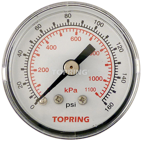 Manom&egrave;tre,  1-1/2", 0 - 160 psi, Fixation arri&egrave;re, Analogique Helyx Safety & Industrial Supplies
