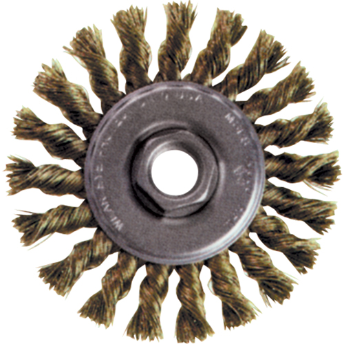 High Speed Small Grinder Knot Wire Wheel Brush, 4" Dia., 0.02" Fill, 5/8"-11 Arbor, Steel Helyx Safety & Industrial Supplies