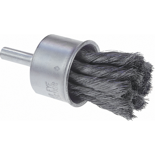 Brosses mont&eacute;es &agrave; fils nou&eacute;s, 1" dia., dia. Des fils 0,006", Tige 1/4" Helyx Safety & Industrial Supplies