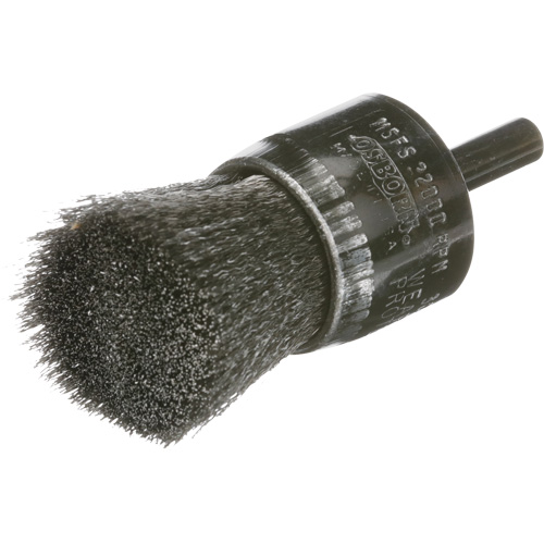 Brosse mont&eacute;e &agrave; fils ondul&eacute;s, 1", Fils 0.005 Helyx Safety & Industrial Supplies