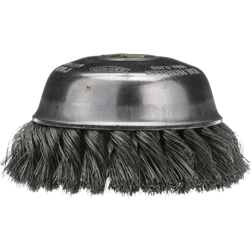 Knotted Cup Brush, 4" Dia. x 5/8"-11 Arbor Helyx Safety & Industrial Supplies