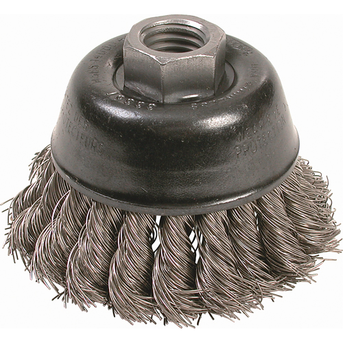 Brosses-boisseau &agrave; fils nou&eacute;s - Petites rectifieuses &agrave; grande vitesse, 2-3/4" dia. x 5/8"-11 arbre Helyx Safety & Industrial Supplies