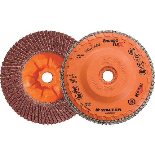 Disque &agrave; lamelles Enduro-Flex, 4-1/2" x 5/8"-11, Type 27, Grain 40, Alumine de zirconium Helyx Safety & Industrial Supplies