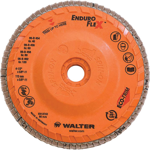Enduro-Flex Flap Disc, 4-1/2" x 5/8"-11, Type 27, 80 Grit, Zirconia Alumina Helyx Safety & Industrial Supplies