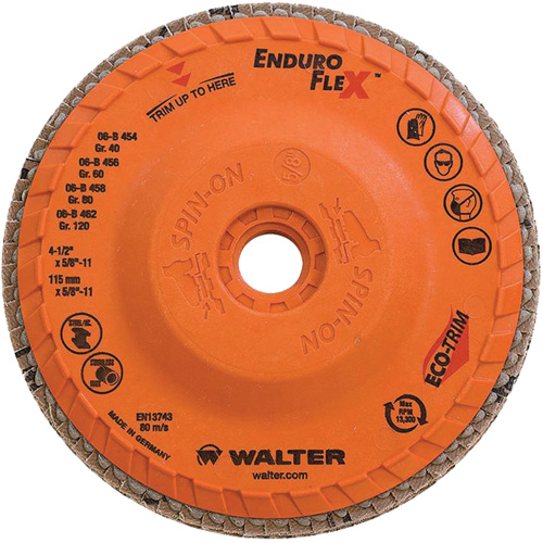 Enduro-Flex Flap Disc, 4-1/2" x 5/8"-11, Type 27, 120 Grit, Zirconia Alumina Helyx Safety & Industrial Supplies