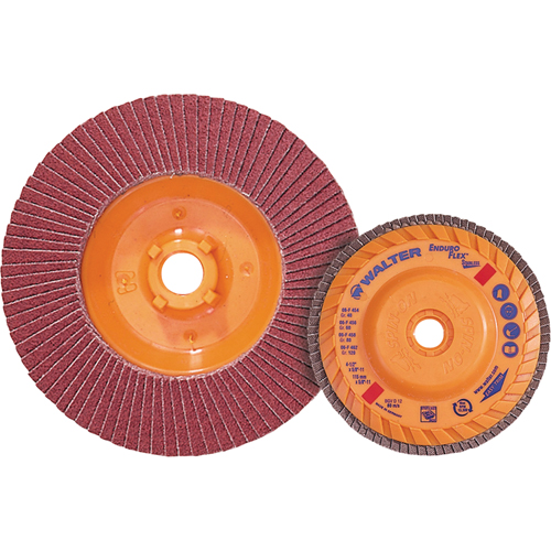 Disque &agrave; lamelles Stainless Enduro-Flex, 5" x 5/8"-11, Type 27, Grain 60, Alumine de zirconium Helyx Safety & Industrial Supplies