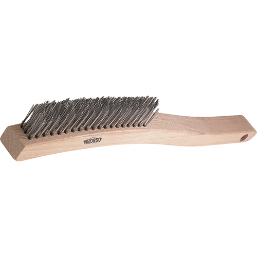 Brosses de grattage &agrave; manche long, garnissage en V, Acier, 3 x 19 rangs de fils, Longueur 13-3/4" Helyx Safety & Industrial Supplies