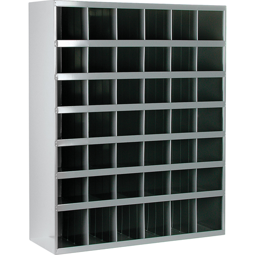 Steel Storage Bin Cabinet, 33-3/4" W x 12" D x 42" H, Grey Helyx Safety & Industrial Supplies