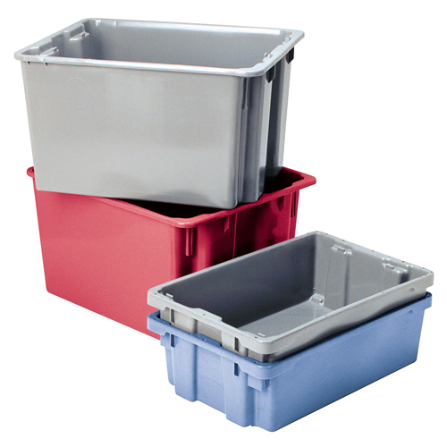 Contenants Stack-N-Nest Polylewton, 10,5" x 26,1" x 18,7", Bleu Helyx Safety & Industrial Supplies