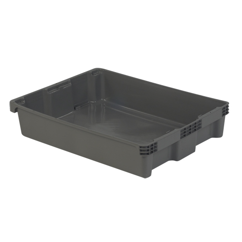 Contenants Stack-N-Nest Polylewton, 6,1" x 29,6" x 22,4", Gris Helyx Safety & Industrial Supplies