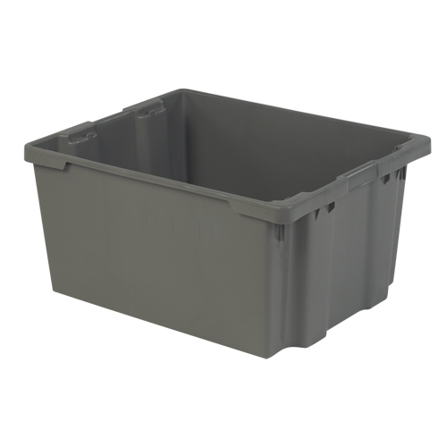 Contenants Stack-N-Nest Polylewton, 15,1" x 30,1" x 24", Gris Helyx Safety & Industrial Supplies