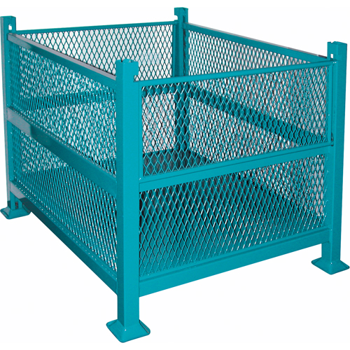 Open Mesh Containers, 2 Drop Gates, 3000 lbs. Capacity, 34.5" W x 40.5" D x 32.25" H Helyx Safety & Industrial Supplies