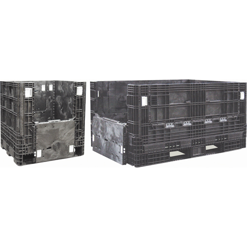 Conteneurs repliables en poly&eacute;thyl&egrave;ne, 48" lo x 40" la x 34" h, Noir Helyx Safety & Industrial Supplies
