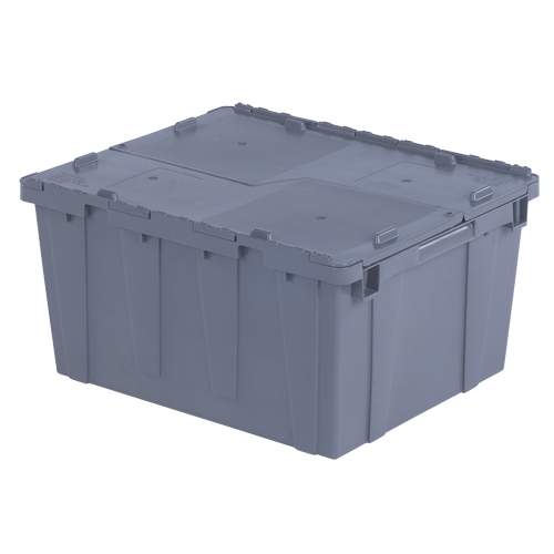 Flipak&reg; Polyethylene Plastic (PE) Distribution Containers, 23.9" x 19.6" x 12.6", Grey Helyx Safety & Industrial Supplies