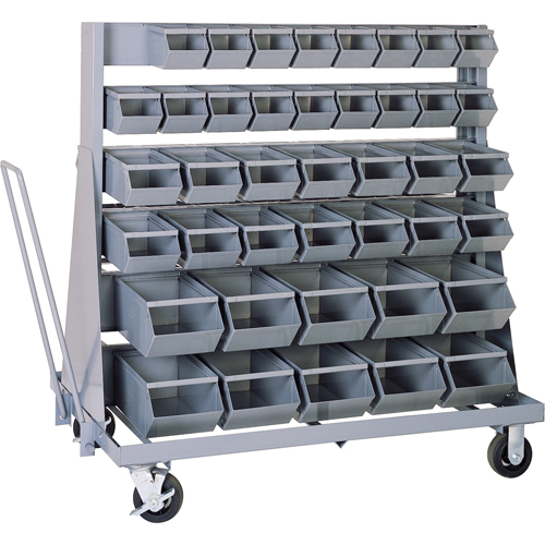 SUPPORT MOBILE,5 RANGEESAVEC BACS, &agrave; un c&ocirc;t&eacute;, 42 bacs, 37" la x 21" p x 50-1/2" h Helyx Safety & Industrial Supplies