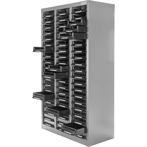 Casiers pour pi&egrave;ces KPC-300, Acier galvanis&eacute;, 60 tiroirs, 21-3/10" x 10-2/5" x 36-9/10", Gris Helyx Safety & Industrial Supplies