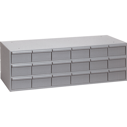 Casiers &agrave; tiroirs industriels, 18 tiroirs, 33-3/4" la x 11-5/8" p x 10-7/8" h, Gris Helyx Safety & Industrial Supplies
