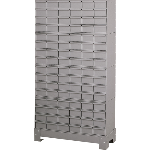 Casiers &agrave; tiroirs industriels avec base, 96 tiroirs, 34-1/8" la x 12-1/4" p x 62-1/2" h, Gris Helyx Safety & Industrial Supplies
