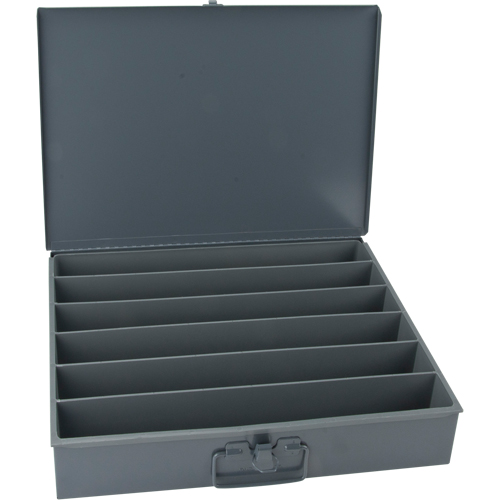 Boîtes en acier &agrave; compartiments &agrave; fond courb&eacute;, 18,34" la x 12,16" p x 3,16" h, 6 horizontaux compartiments Helyx Safety & Industrial Supplies